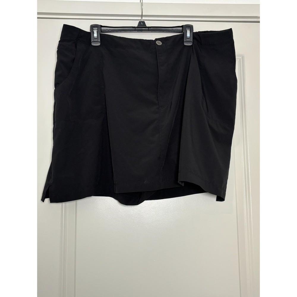 White Sierra Think Outside Skirt Skort Womens 3X Black Flat Front Side Slit Golf